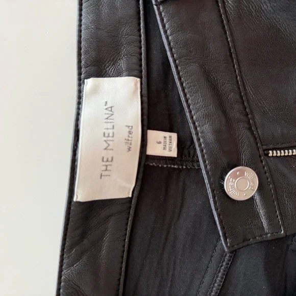 Women's Black Leather Pants - Picture 4 of 5